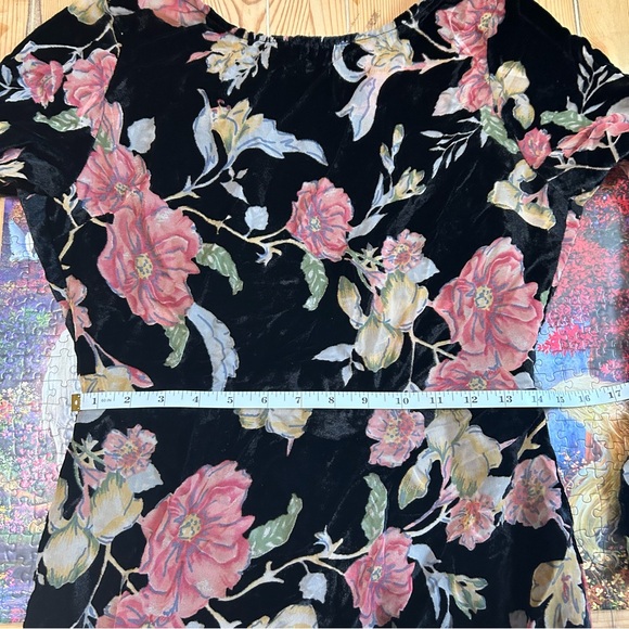 Lulus Glorious Aura Black Velvet Burnout Floral Maxi Dress Size Medium NWT - Picture 6 of 9